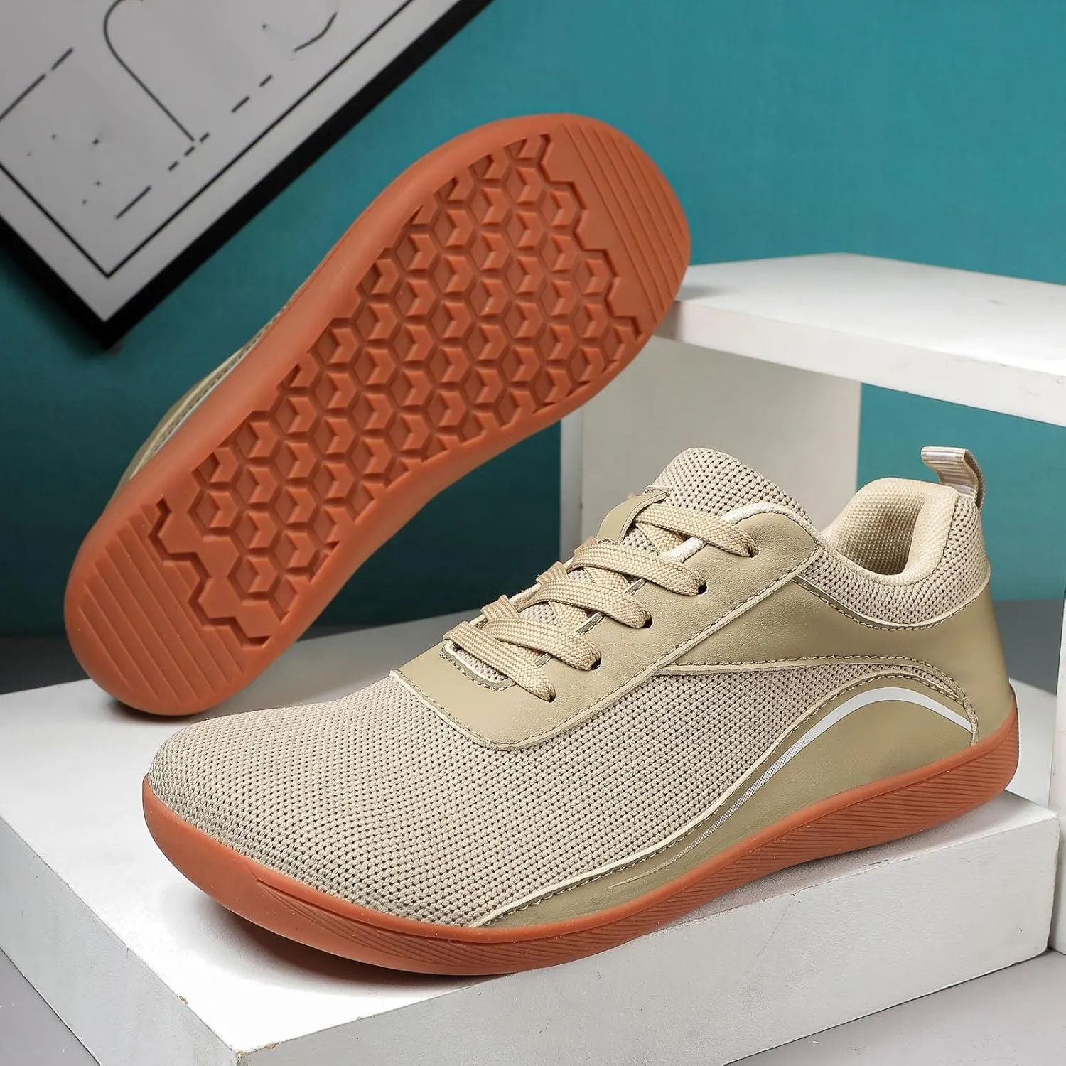Mens Walking Shoes Wide Toe Workout Shoes Breathable Running Sneakers Lightweight Anti-Slip Training Shoes