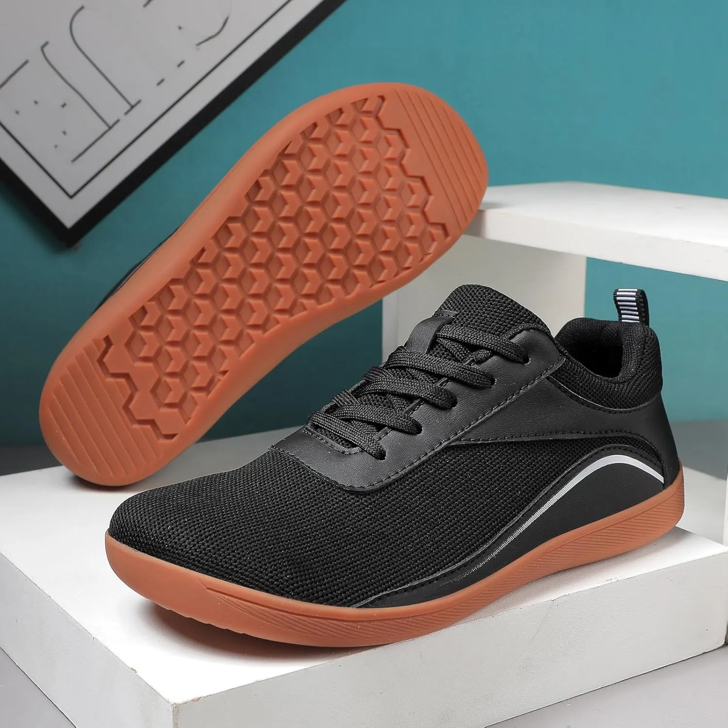 Mens Walking Shoes Wide Toe Workout Shoes Breathable Running Sneakers Lightweight Anti-Slip Training Shoes