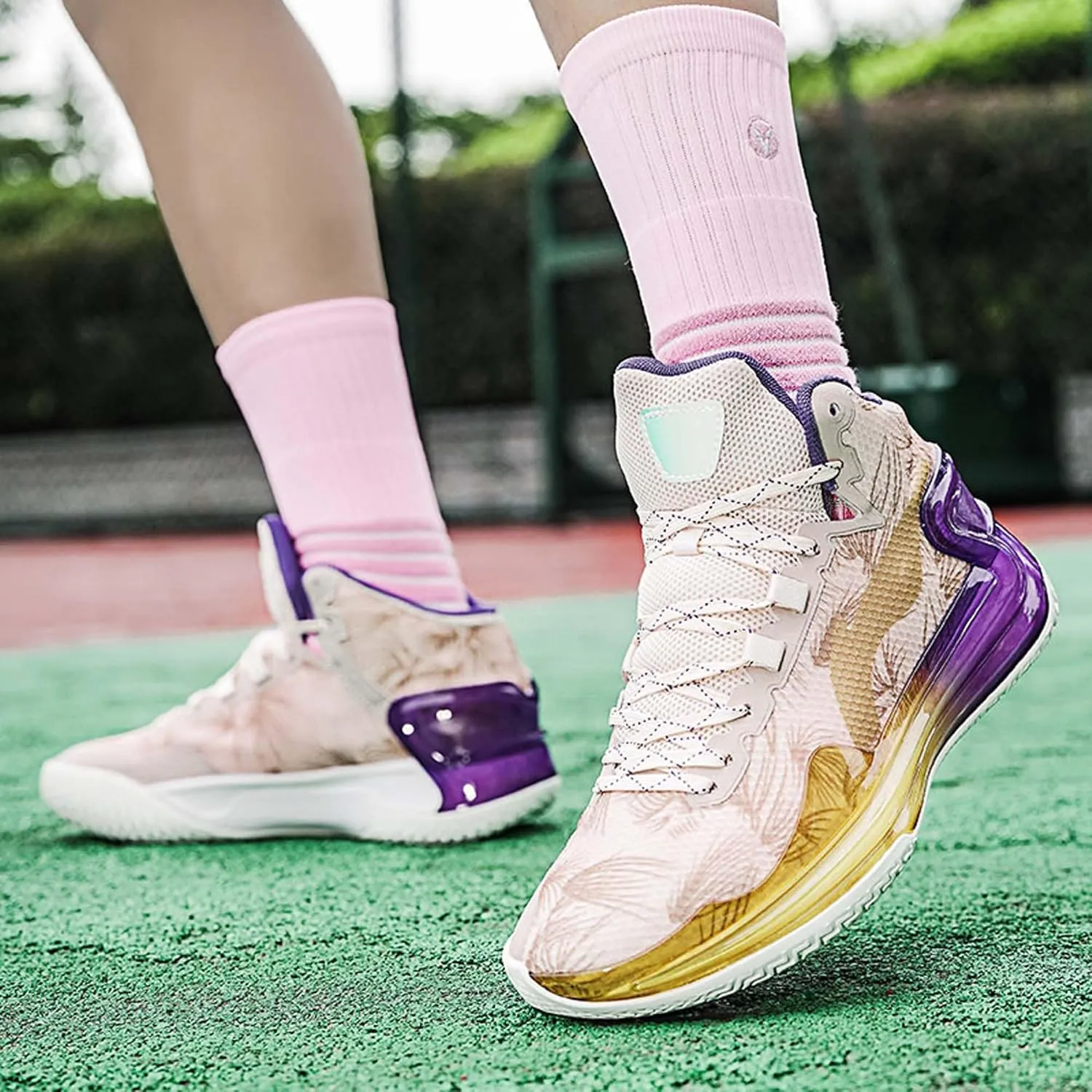 Men's Women's High Top Basketball Shoes Breathable Fashion Sports Running Shoes Anti-Slip Lightweight High Top Sneakers Outdoor Anti-Slip Training Tennis Shoes