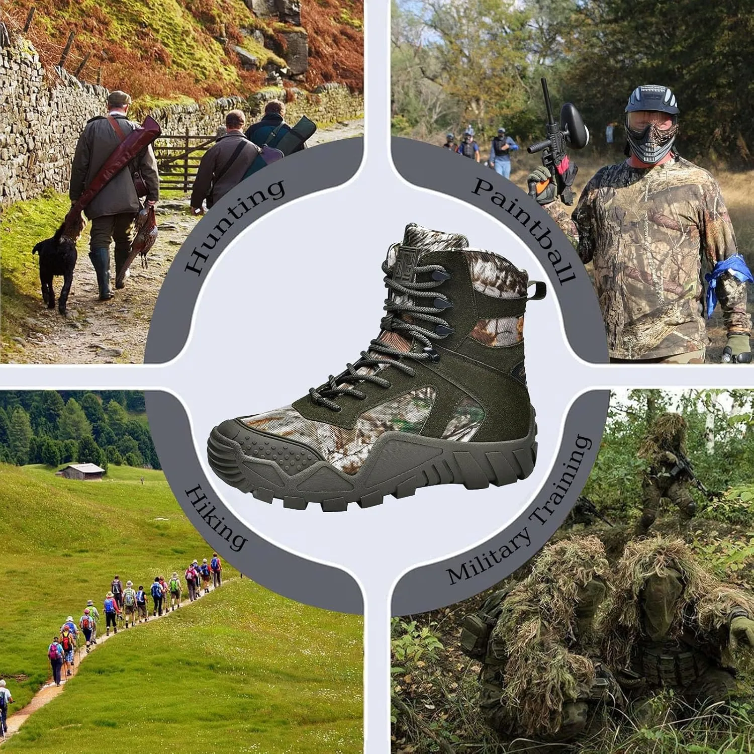 Military Tactical Boots for Men | Waterproof, Slip-Resistant, Breathable Combat Boots for Hiking, Trekking, & Work