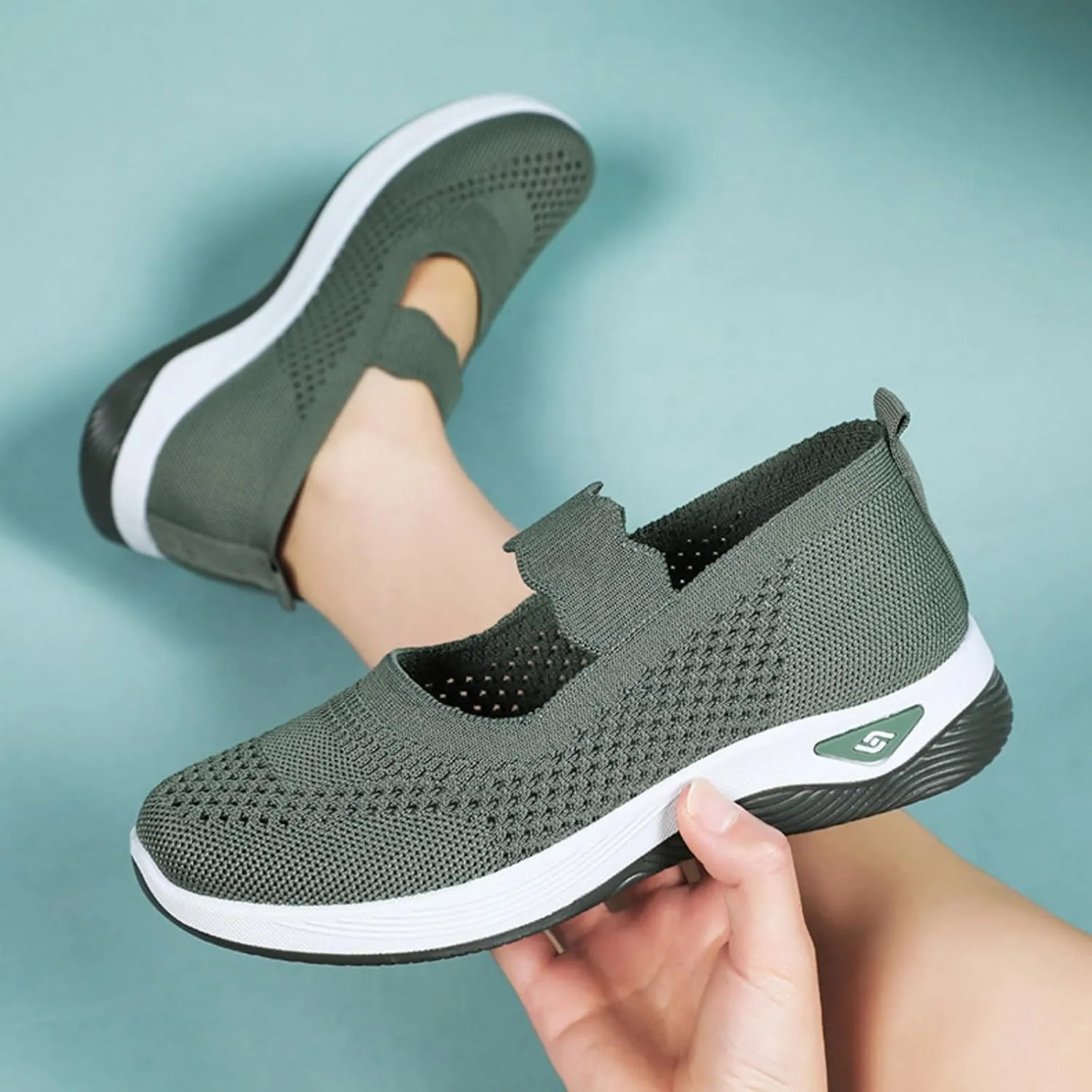Mmoneyake Orthopedic Shoes for Women Walking Shoe Orthopedic Breathable Soft Shoes Diabetic Foam Shoe Hands Free Slip On Sneakers with Arch Support Indoor Outdoor Casual Sneakers