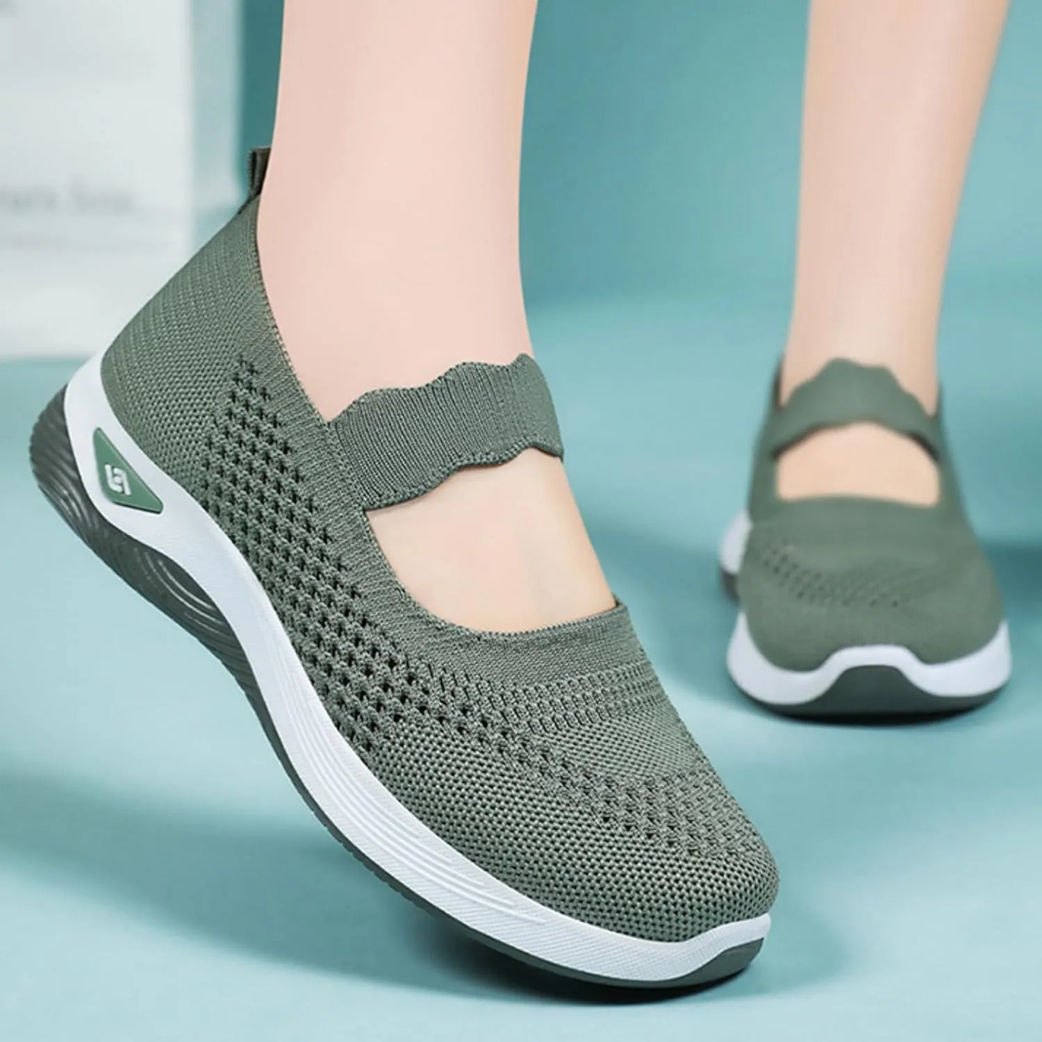 Mmoneyake Orthopedic Shoes for Women Walking Shoe Orthopedic Breathable Soft Shoes Diabetic Foam Shoe Hands Free Slip On Sneakers with Arch Support Indoor Outdoor Casual Sneakers