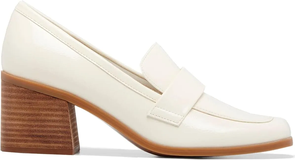 MOOMMO Women Classic Chunky Block High Heel Loafers Pumps Round Closed Toe Slip On Oxford Shoes Suede Square Toe Penny Loafer 2" Stacked Heels Dress Loafers Office Ladies Business Elegant 4-11 M US