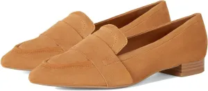 MOOMMO Women Flat Heel Pointed Toe Loafers Suede Slip on Loafer Flats Comfortable 1 Inch Low Chunky Heel Dress Shoes Office Ladies Work Drive Casual Penny Loafers Classic Vintage 4-11 M US