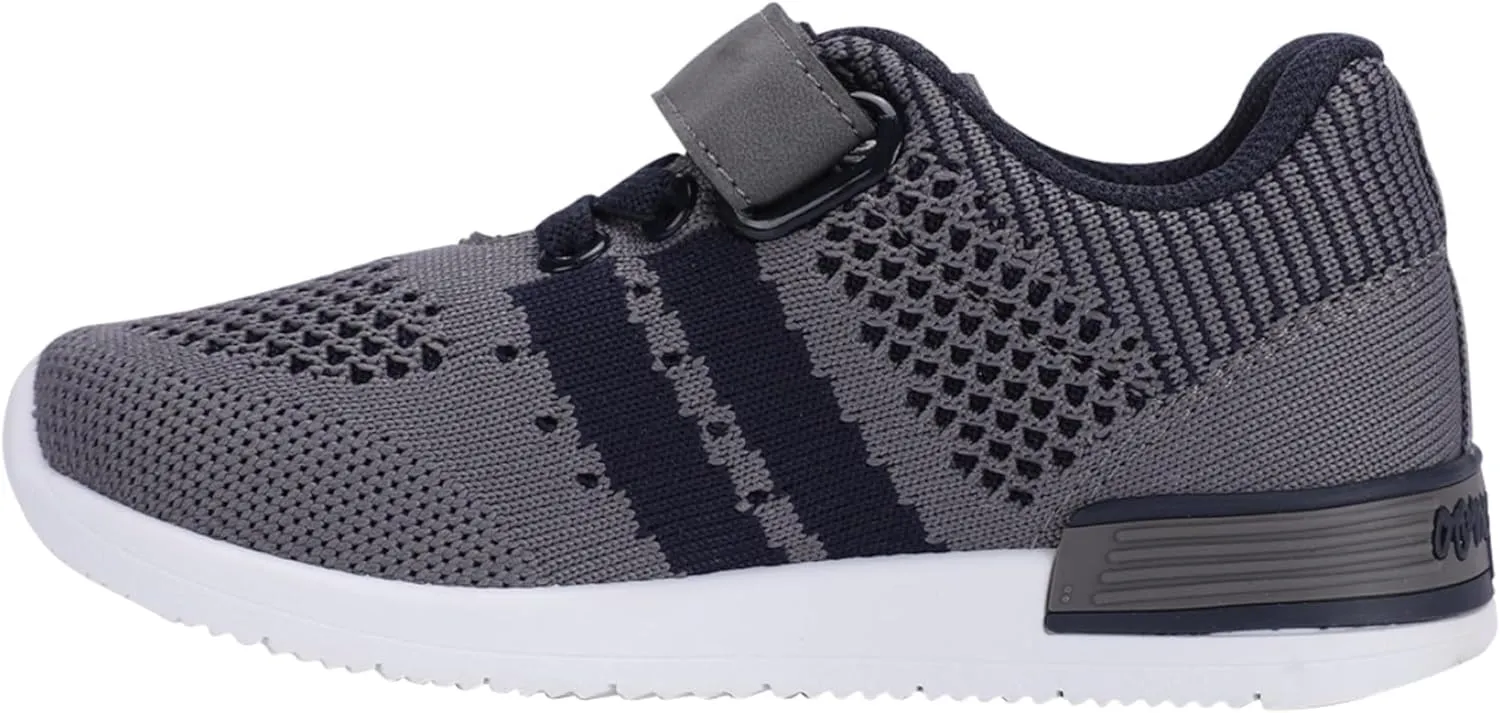 Oomphies Wynn Boys Athletic Sneakers  Breathable Knit Upper, Hook & Loop Closure, Cushioned Insole & Lightweight Design