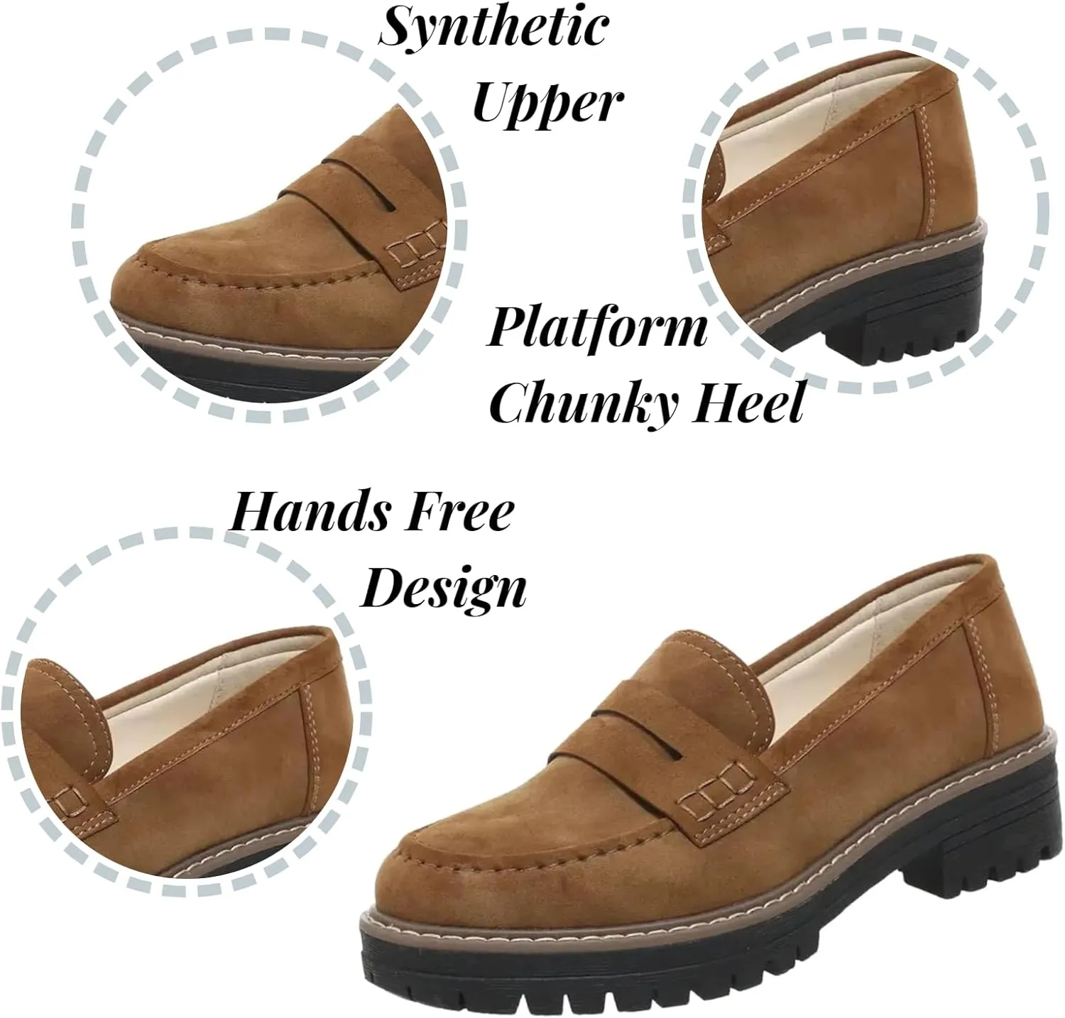Orthopedic Shoes for Women Orthoture-Orthopedic Platform Loafers, Comfort Orthopedic Shoes, Womens Round Toe Walking Shoe, Slip On Shoes