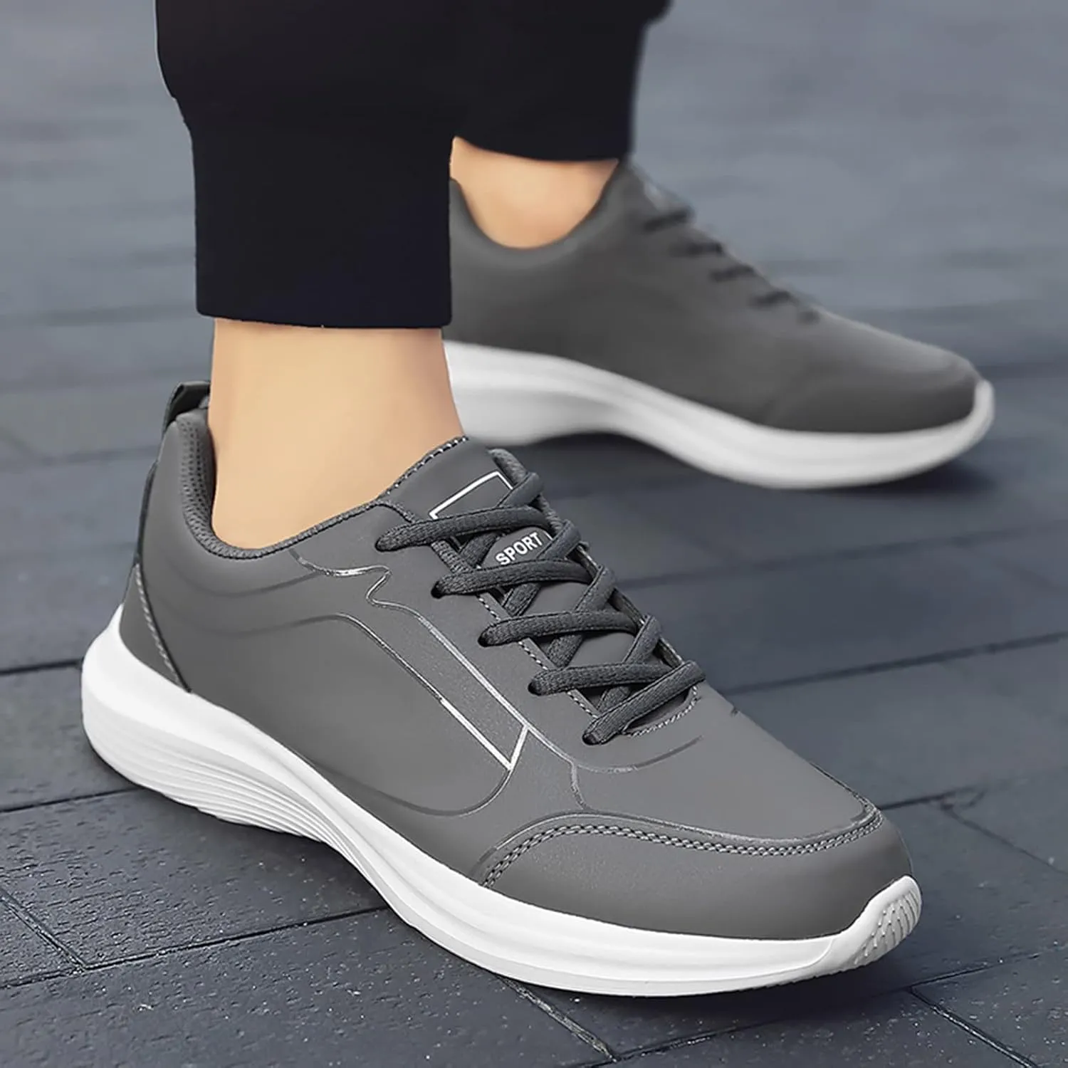 Outdoor Jogging Sneakers for Men Casual Sneaker Mesh Breathable Walking Shoe Lightweight Diabetic Shoes for Men
