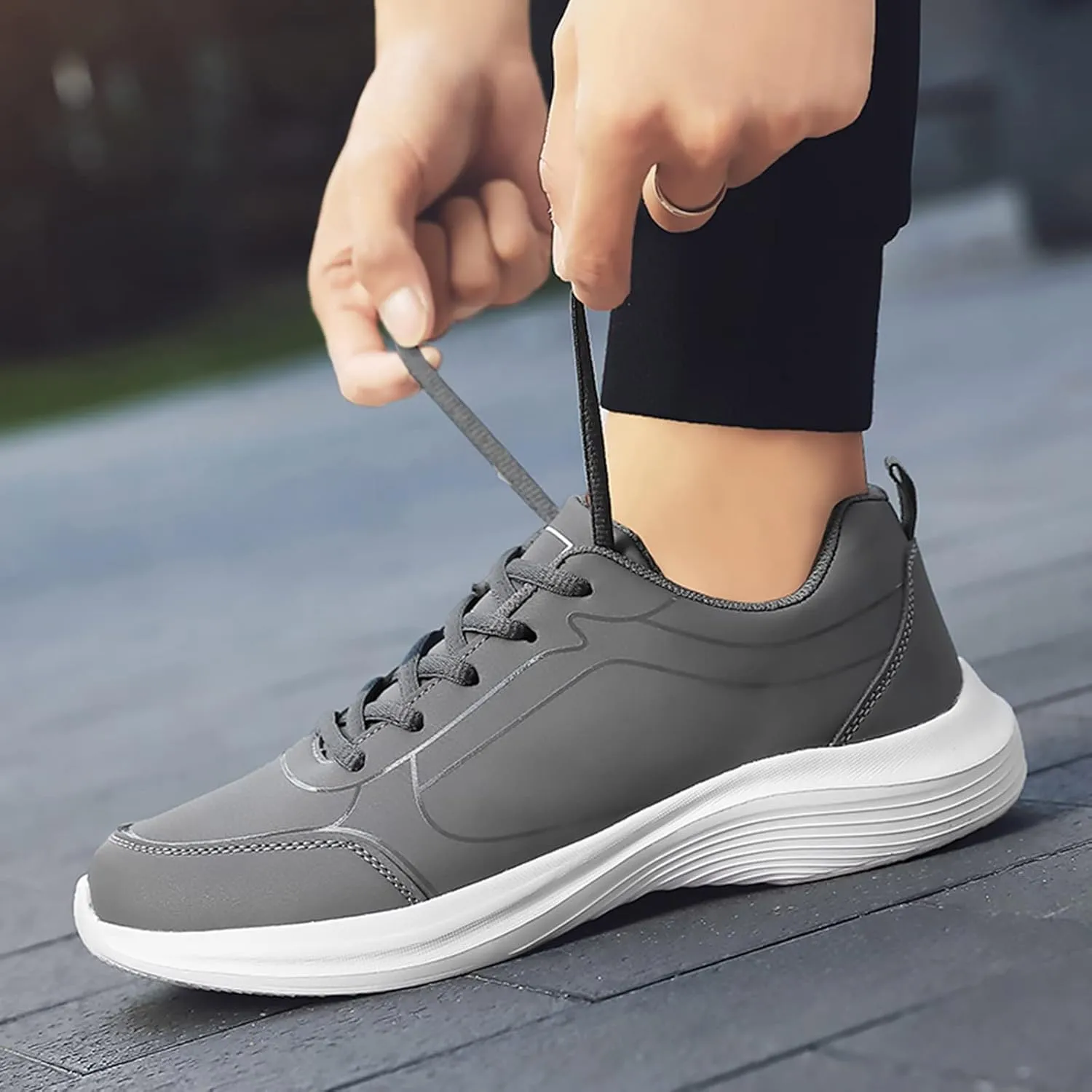 Outdoor Jogging Sneakers for Men Casual Sneaker Mesh Breathable Walking Shoe Lightweight Diabetic Shoes for Men
