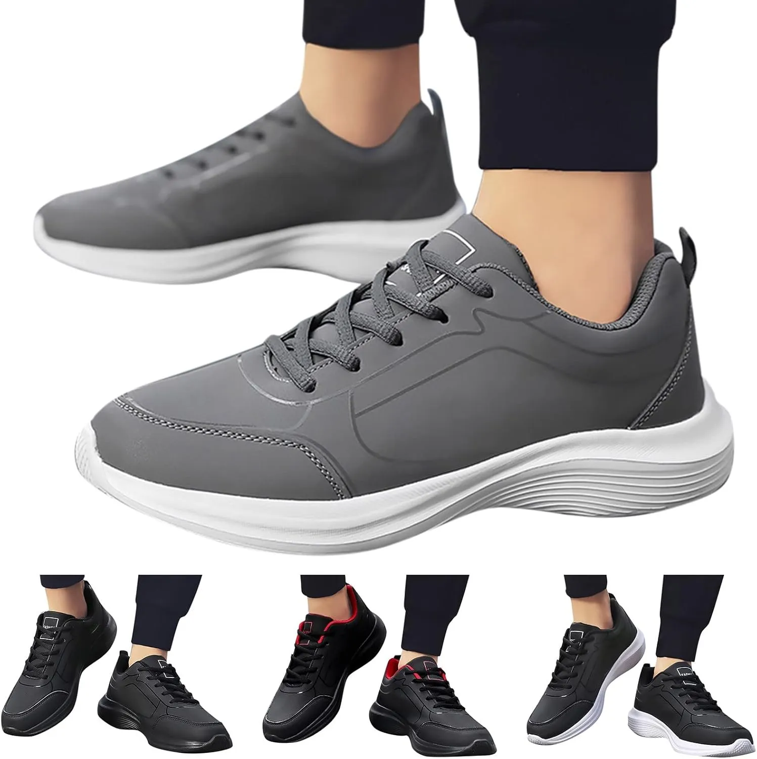 Outdoor Jogging Sneakers for Men Casual Sneaker Mesh Breathable Walking Shoe Lightweight Diabetic Shoes for Men