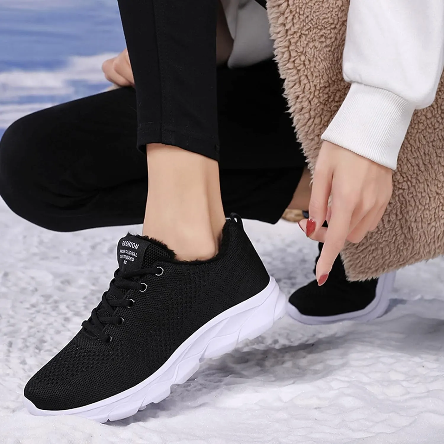 Running Shoes Girls Tennis Shoes Outdoor Keep Breathable Lace Up Runing Warm Sports Fashion Shoes Women Shoes Mesh Women's Tennis Workout Walking Sneakers