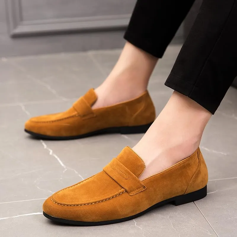 Santimon Men's Loafers Casual Penny Loafers for Men Suede Mens Slip On Driving Shoes