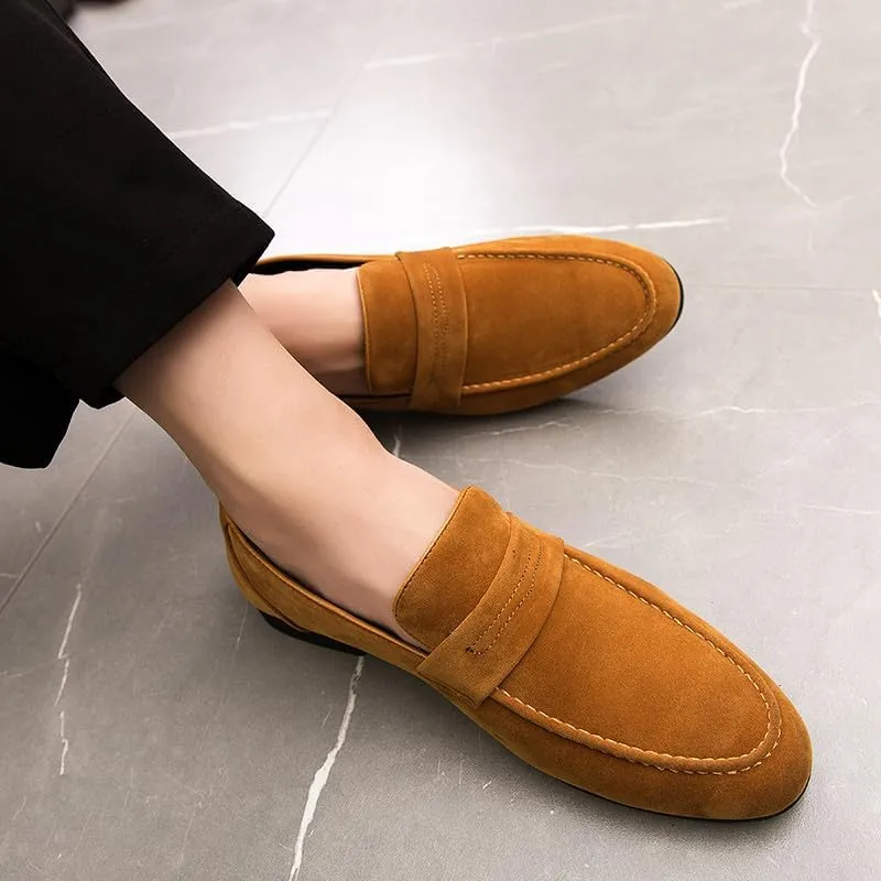 Santimon Men's Loafers Casual Penny Loafers for Men Suede Mens Slip On Driving Shoes