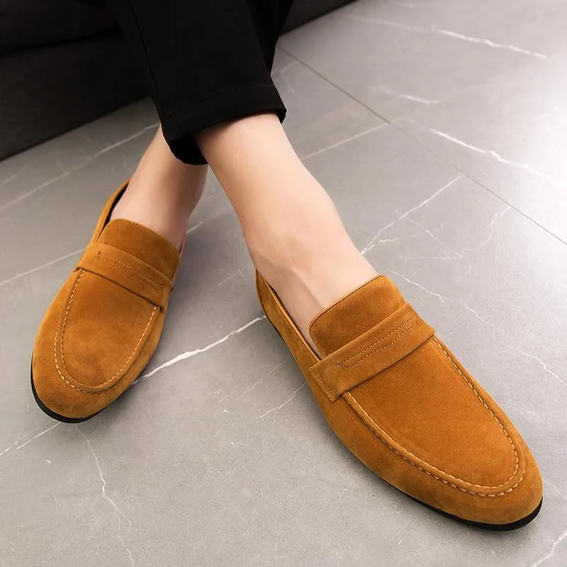 Santimon Men's Loafers Casual Penny Loafers for Men Suede Mens Slip On Driving Shoes