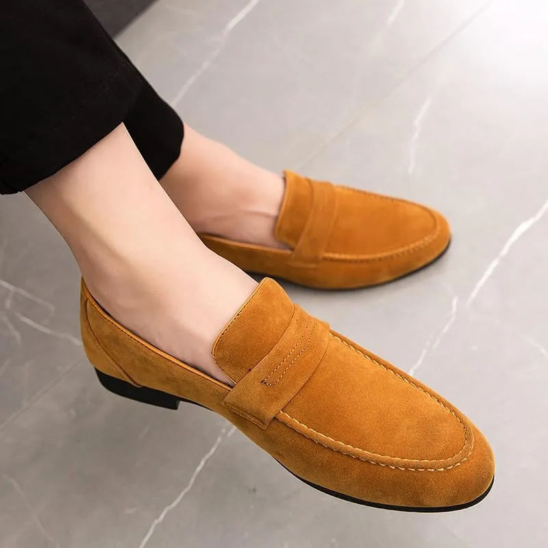 Santimon Men's Loafers Casual Penny Loafers for Men Suede Mens Slip On Driving Shoes