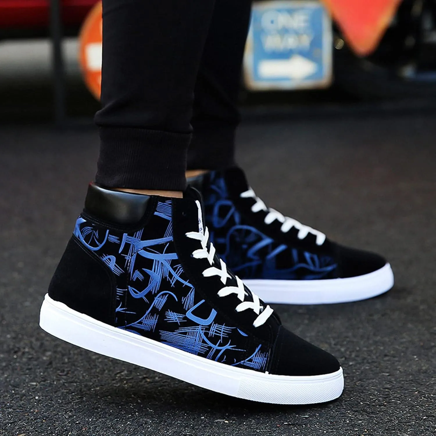 SBGMoSJ High Top Wedge Sneakers for Women Size 12 Slip On Shoes Women Mule Sneakers Casual Black Shoes for Women 2023 Trendy Chunky Sneakers for Women Platform Comfy Shoes for Women Dressy