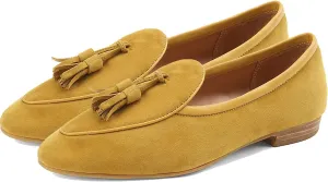 SHODENSE Women Low Chunky Heel Loafer Flats Suede Tassel Slip On Penny Loafers Round Closed Toe Block Heels Flat Shoes Comfortable Pointed Toe Ballet Flats Office Work Driver Flats Smoking 4-11 M US