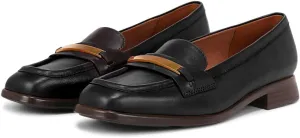SHODENSE Women Square Toe Loafers Slip On Low Chunky Heel Penny Loafers Shoes Two Tone 1 inch Block Heel Dress Shoes Matte Vintage Classic Walking Drive Loafers Office Casual Size 4-11 M US