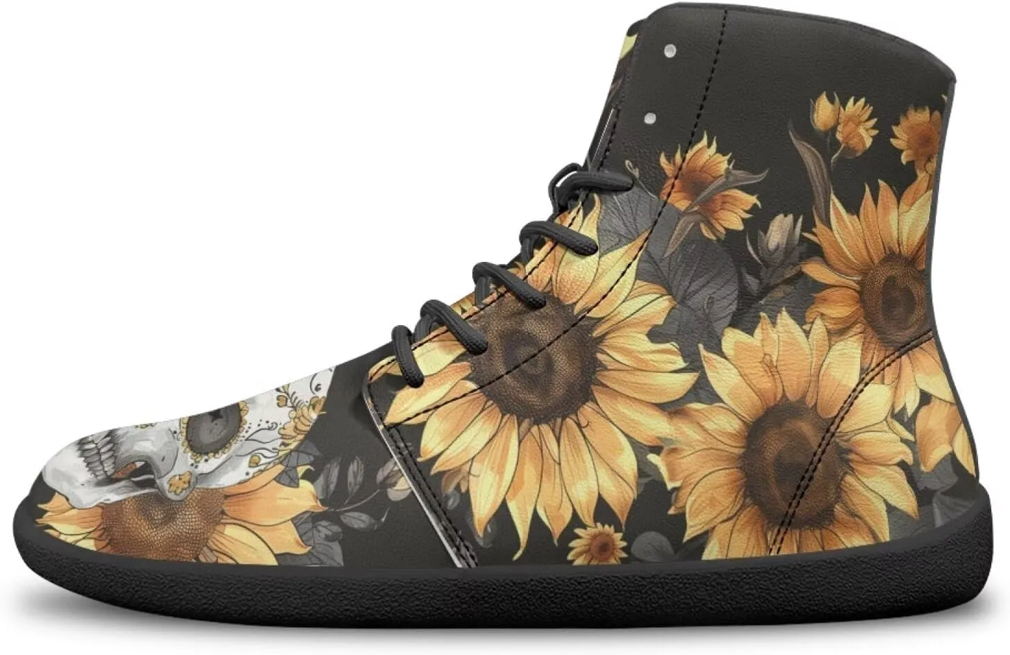 Skull High Top Basketball Barefoot Shoes for Men Women Casual Walking Work Shoes Running Sneakers