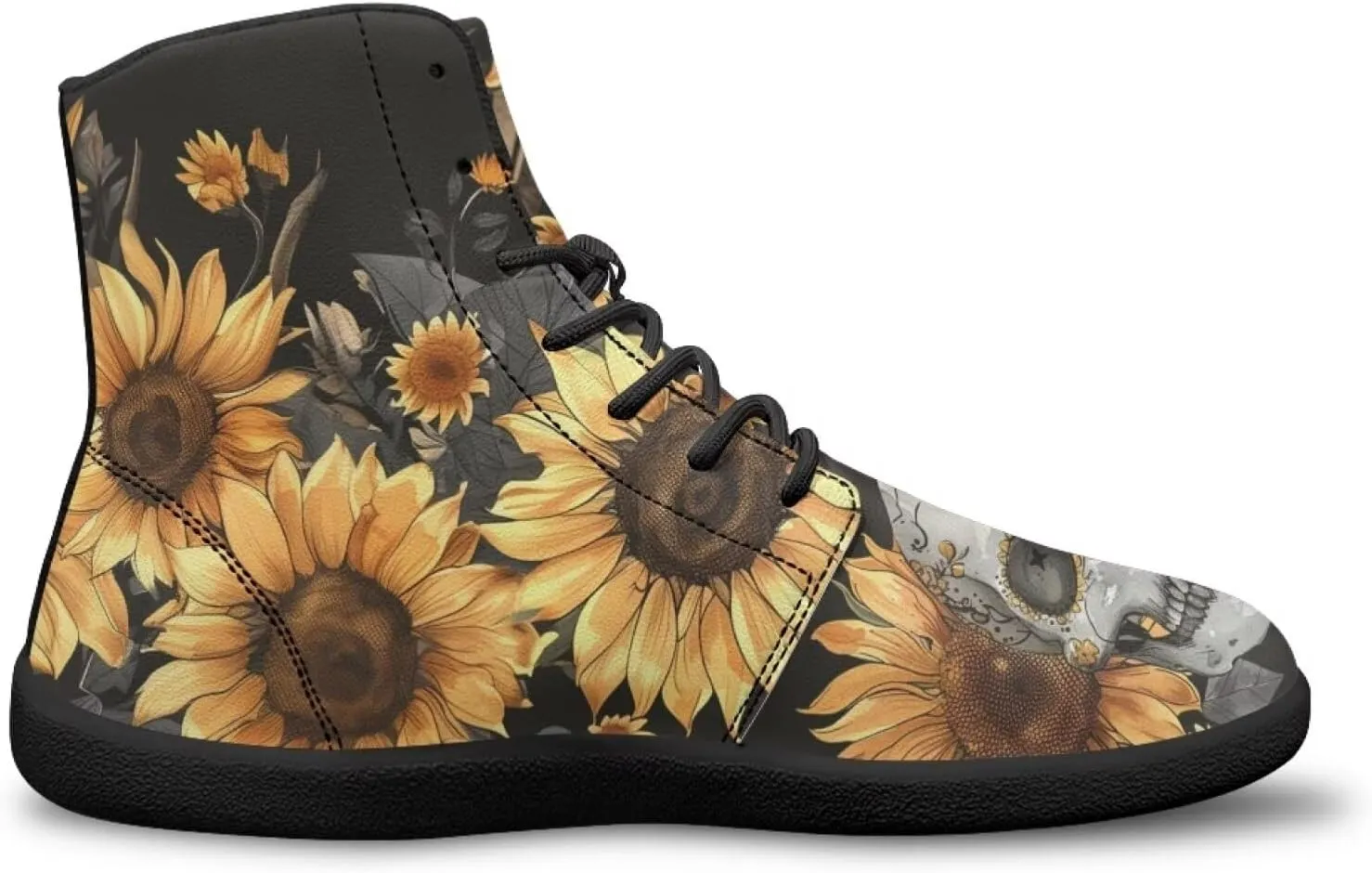 Skull High Top Basketball Barefoot Shoes for Men Women Casual Walking Work Shoes Running Sneakers