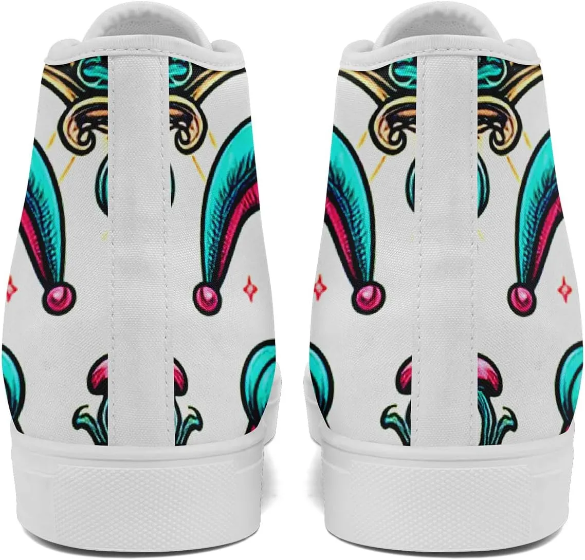 Skull Shoes for Women Men High Top Canvas Sneaker Punk Rock Joker Print Shoes Student Casual Walking Streetwear