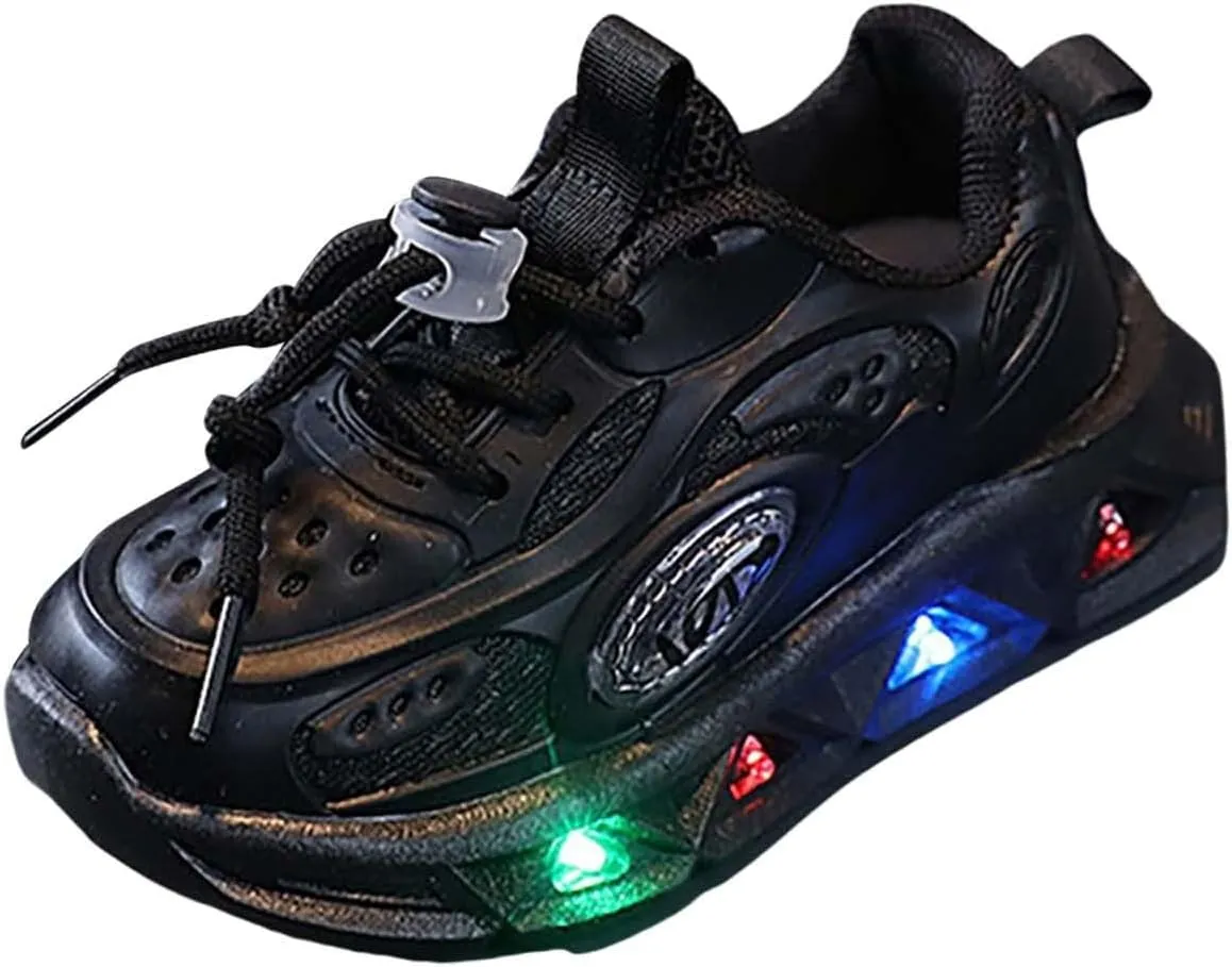Toddler Led Light Up Sneaker Baby Infant Newborn First Walking Running Sport Shoes Kids Slip On Chunky Sole Shoes