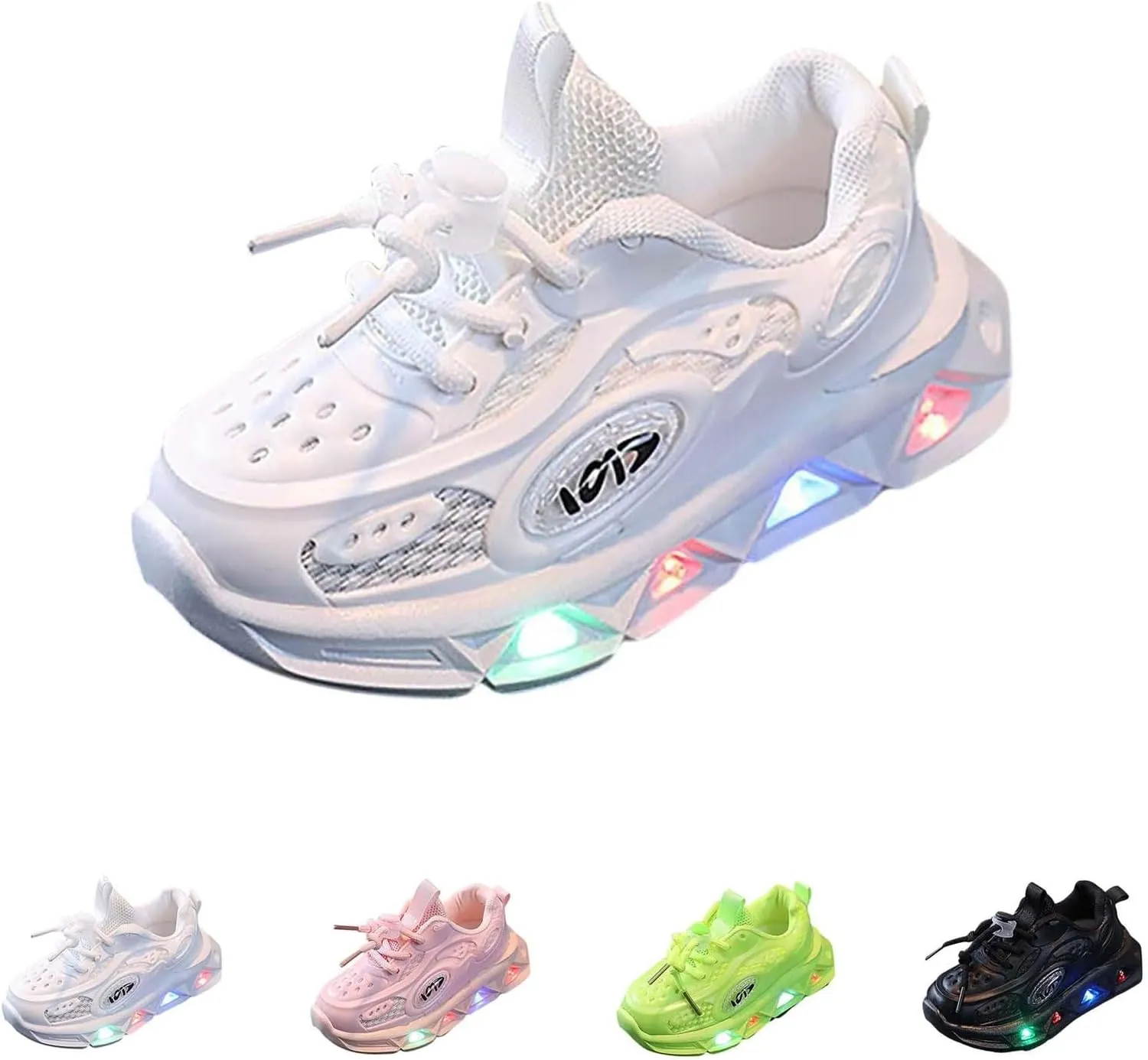 Toddler Led Light Up Sneaker Baby Infant Newborn First Walking Running Sport Shoes Kids Slip On Chunky Sole Shoes