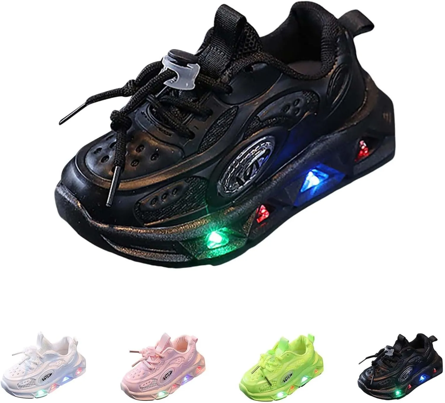 Toddler Led Light Up Sneaker Baby Infant Newborn First Walking Running Sport Shoes Kids Slip On Chunky Sole Shoes