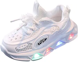 Toddler Led Light Up Sneaker Baby Infant Newborn First Walking Running Sport Shoes Kids Slip On Chunky Sole Shoes