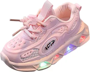 Toddler Led Light Up Sneaker Baby Infant Newborn First Walking Running Sport Shoes Kids Slip On Chunky Sole Shoes