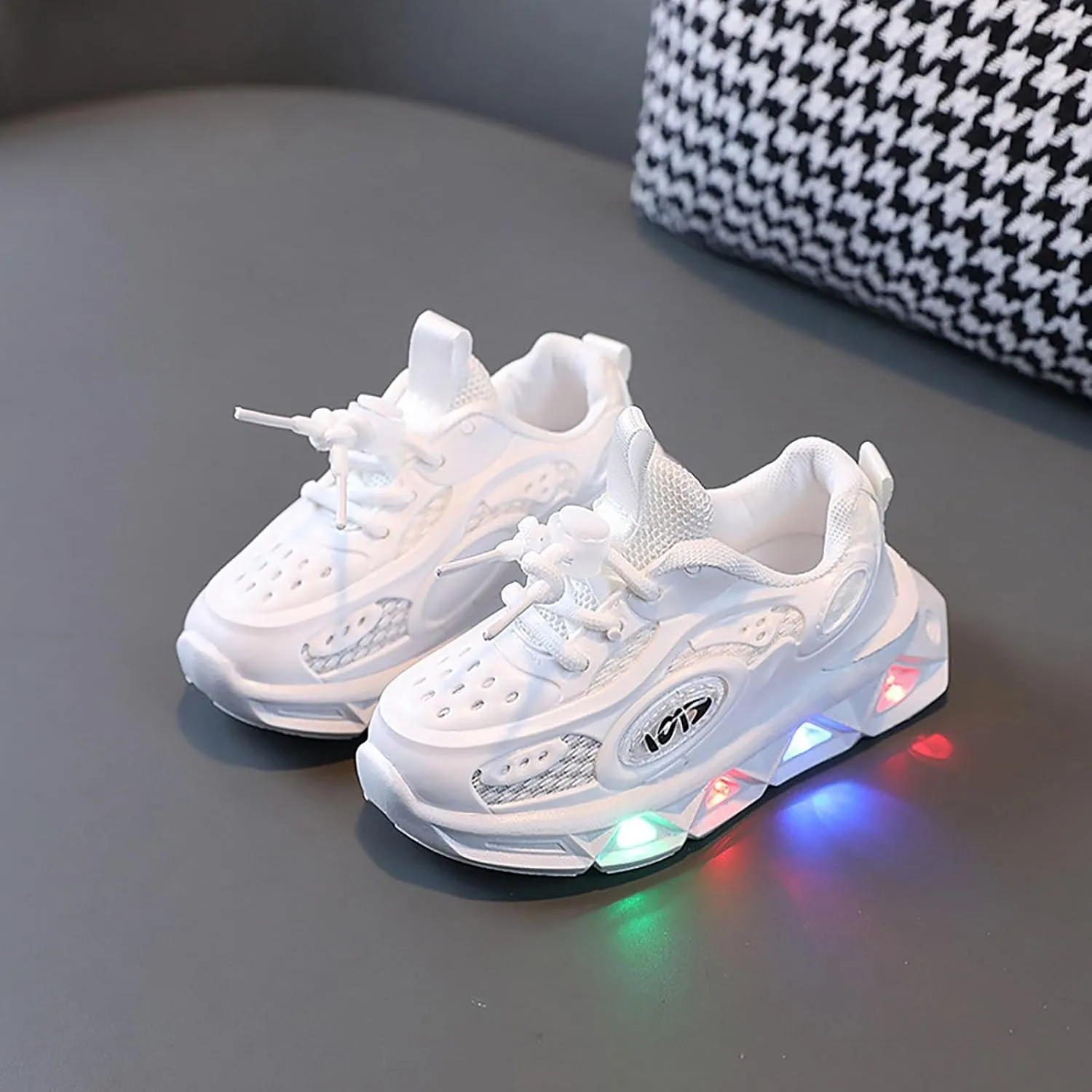 Toddler Led Light Up Sneaker Baby Infant Newborn First Walking Running Sport Shoes Kids Slip On Chunky Sole Shoes