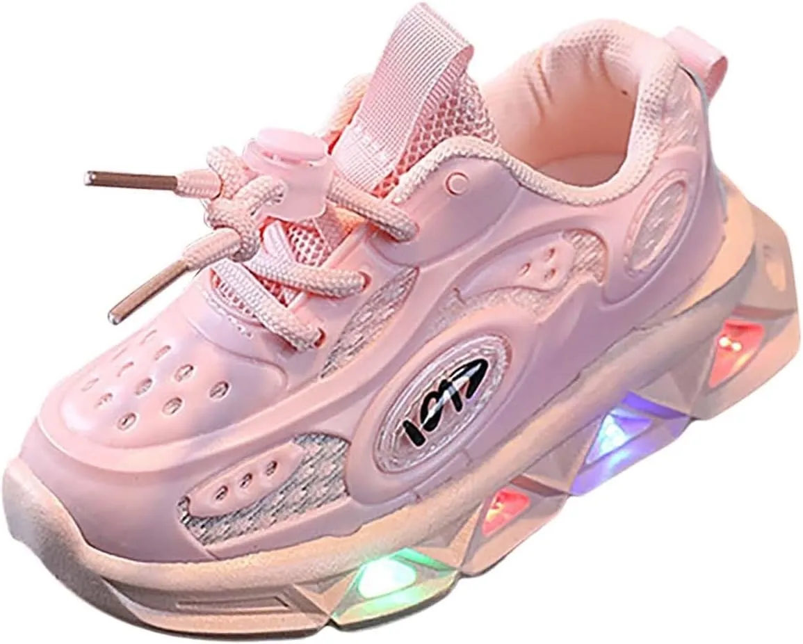 Toddler Led Light Up Sneaker Baby Infant Newborn First Walking Running Sport Shoes Kids Slip On Chunky Sole Shoes