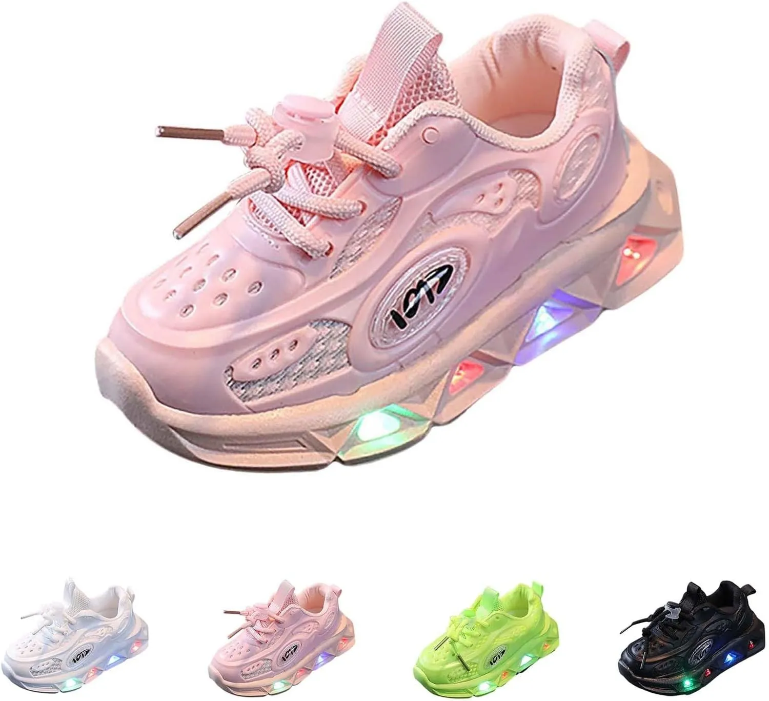 Toddler Led Light Up Sneaker Baby Infant Newborn First Walking Running Sport Shoes Kids Slip On Chunky Sole Shoes