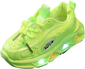 Toddler Led Light Up Sneaker Baby Infant Newborn First Walking Running Sport Shoes Kids Slip On Chunky Sole Shoes