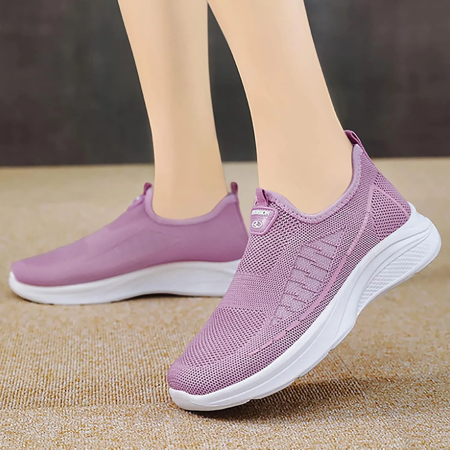 Walking Shoes Women Wide 9.5 Non Slip Arch Support Black Work Shoes for Women White Chunky Tennis Shoes Women Platform Slip On Shoes Women Dressy with Wedge Tenis para Mujeres OrtopéDicos