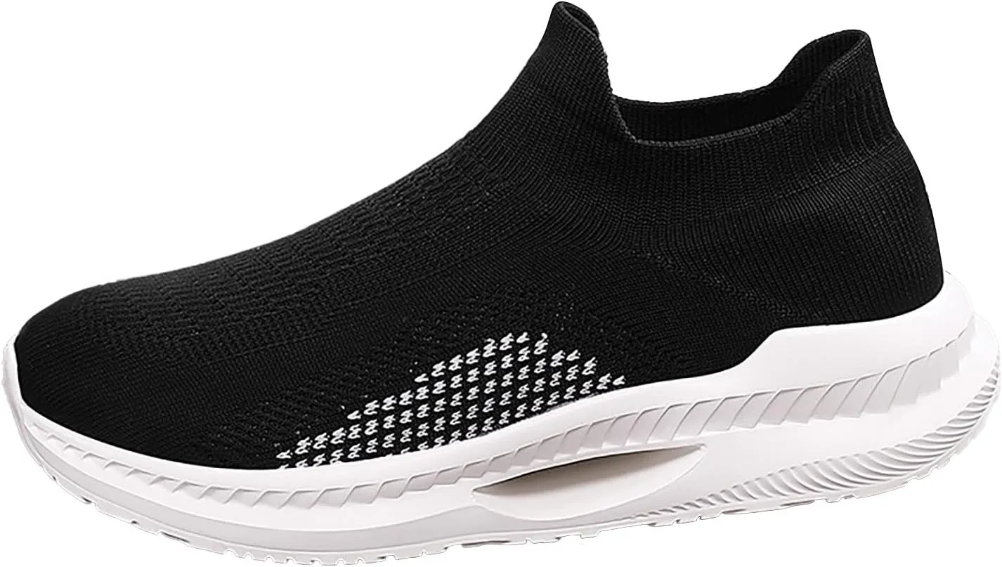White Sneakers for Women Comfortable Women Orthopedic Sneakers Walking Womens Slip On Walking Sneakers Size 7 Womens Walking Shoes with Arch Support 9.5 Zapatos De Trabajo para Mujer Altos