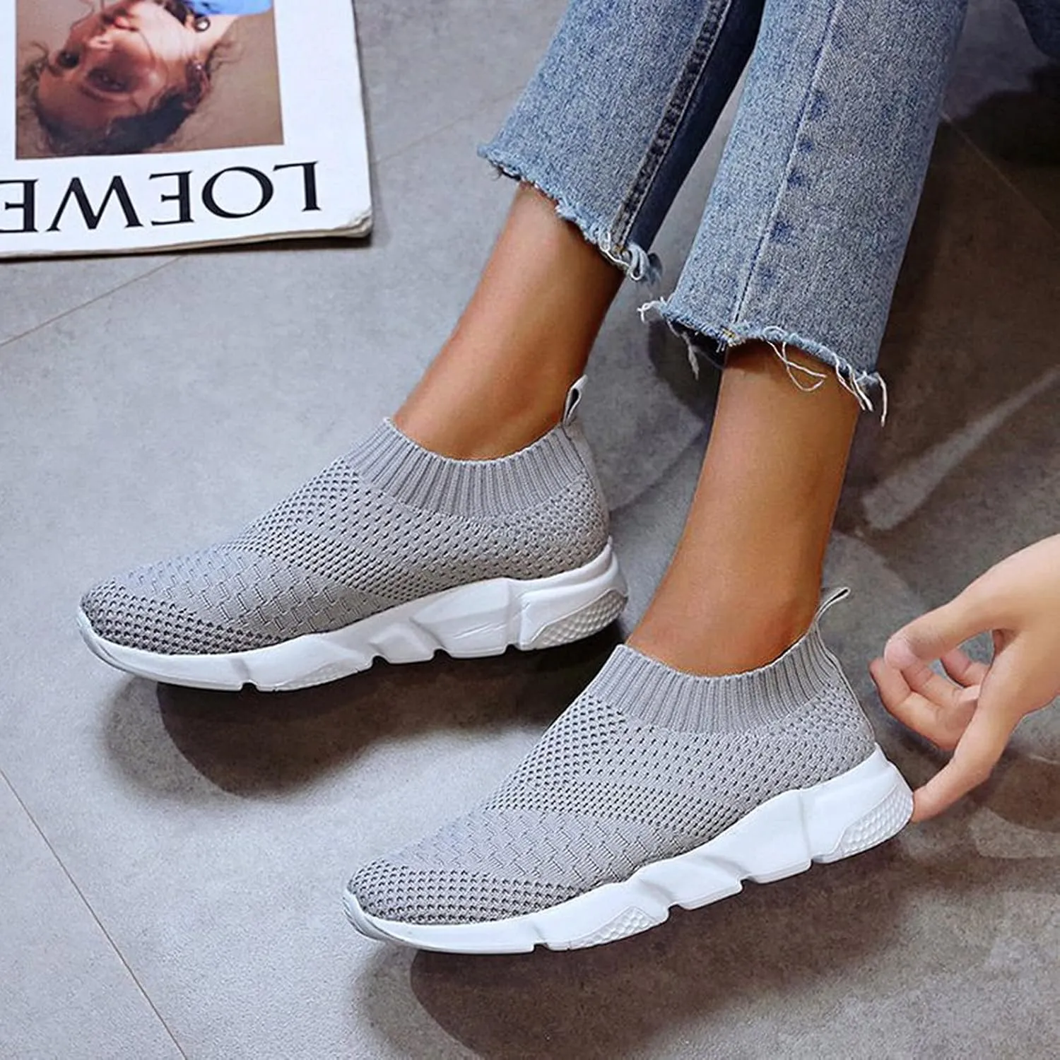 Wide Toe Box Shoes Women Casual Sneakers Comfy Work Shoes for Women Business Casual Womens Slip On Sneakers Size 8.5 Platform Wide Sneakers for Women Fashion Womens Black Walking Sneakers Size 8