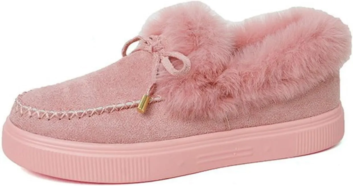 Winter Boots For Women 2024 Fashion Warm Fur Lined Snow Ankle Boots Short Booties Comfortable Slip On Loafers Shoes
