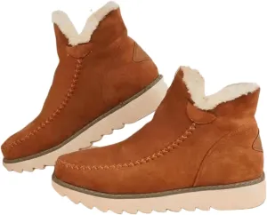 Winter Dress Boots For Women 2024 Warm Fur Lined Snow Boots Outdoor Short Ankle Booties Slip On Fashion Loafers Shoes