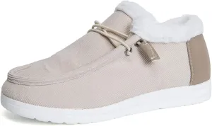 Winter Fashion Boots For Women 2024 Casual Slip-on Warm Loafers Shoes Faux Fur-Lined Comfortable Snow Ankle Booties