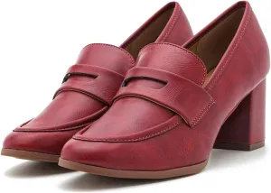 Women Chunky Block Heel Loafers Pumps Round Closed Toe Slip On Oxford Loafer Shoes Mid Heel Classic Work Pumps for Office Ladies Matte Leather Formal Business Dress Shoe Vintage 4-11 M US