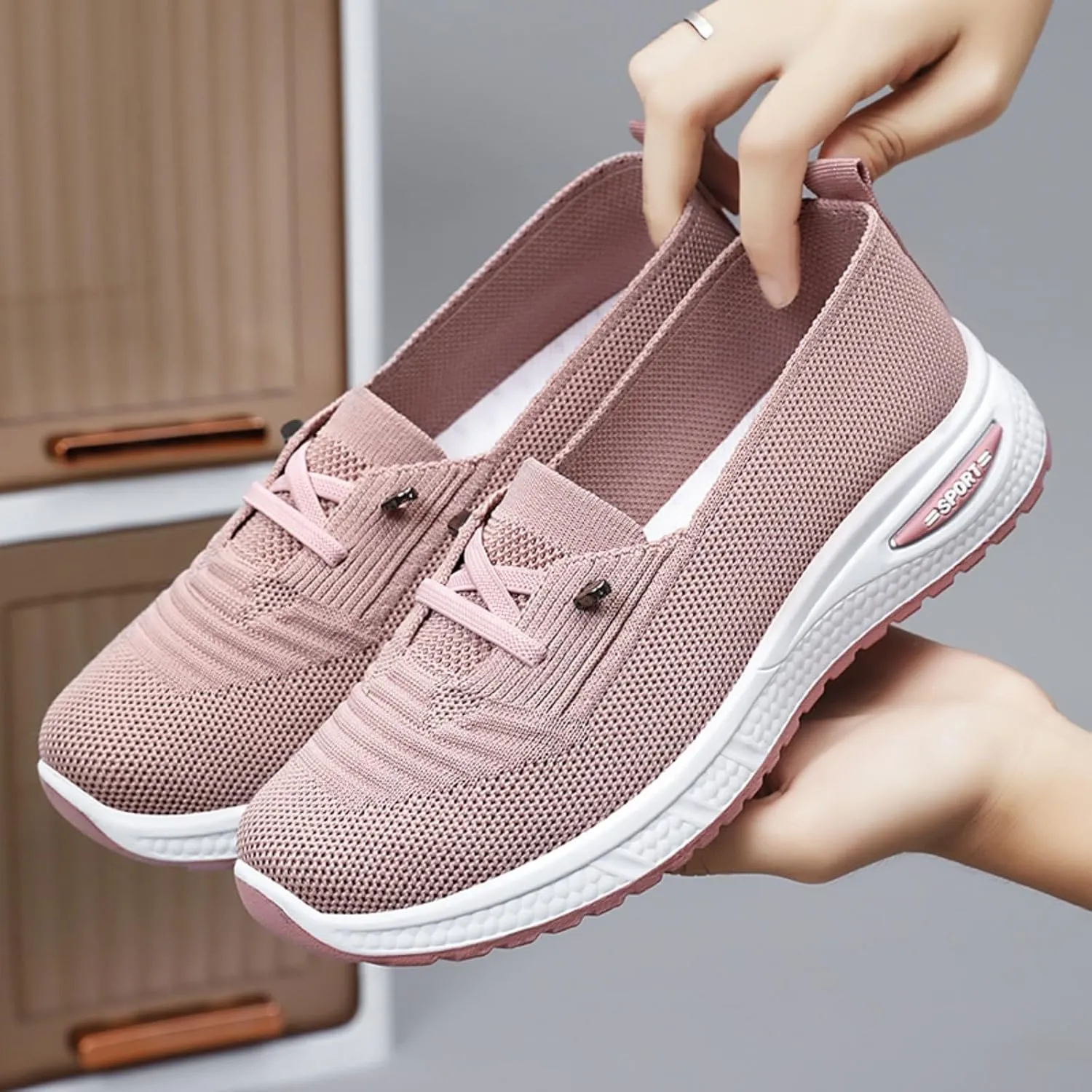 Women Comfy Orthopedic Walking Shoes 2025 Wide Width Comfortable Lightweight Orthopedic Shoes Non Slip Lightweight Breathable Slip On Arch Support Retro Sneakers