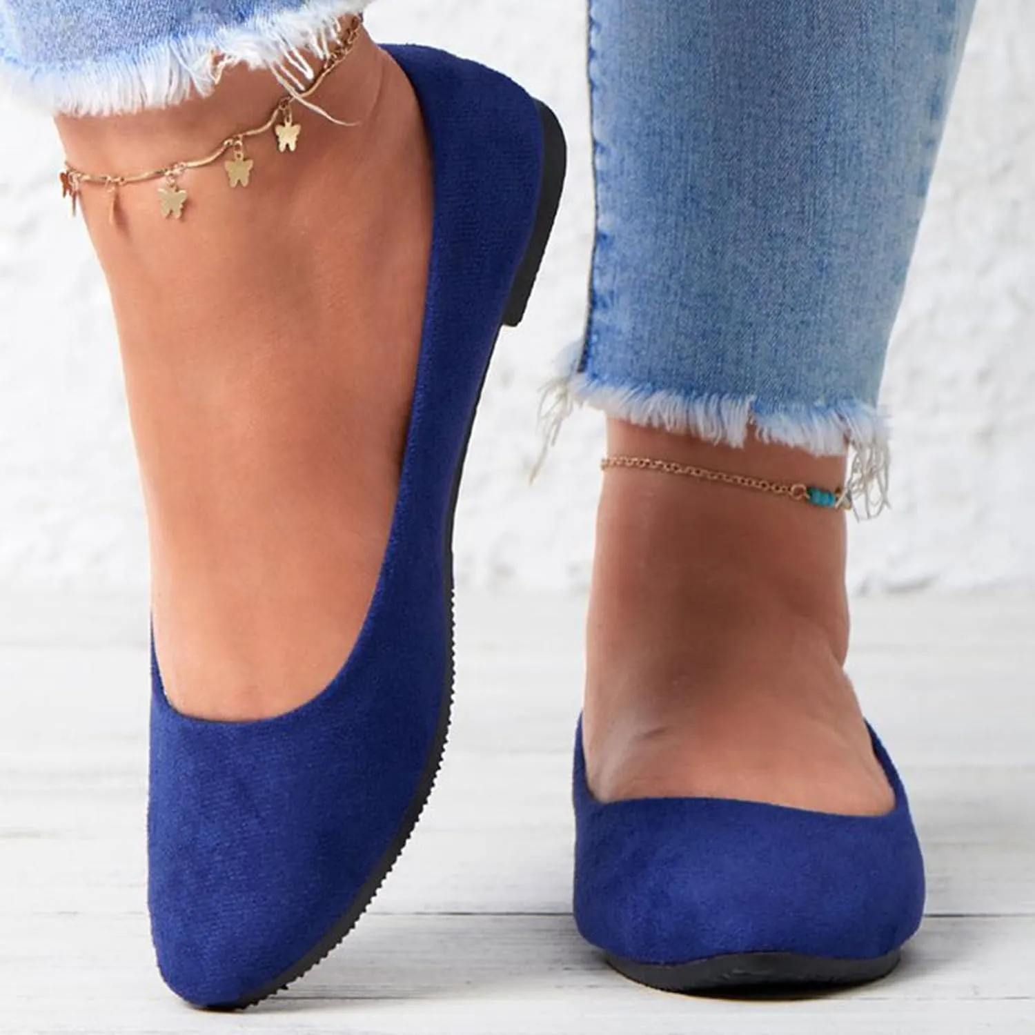 Women Flat Shoes Slip On Comfortable Walking Ballerina Shoes Cute Ballet Flats Ladies Portable Pumps Low Wedge Loafers