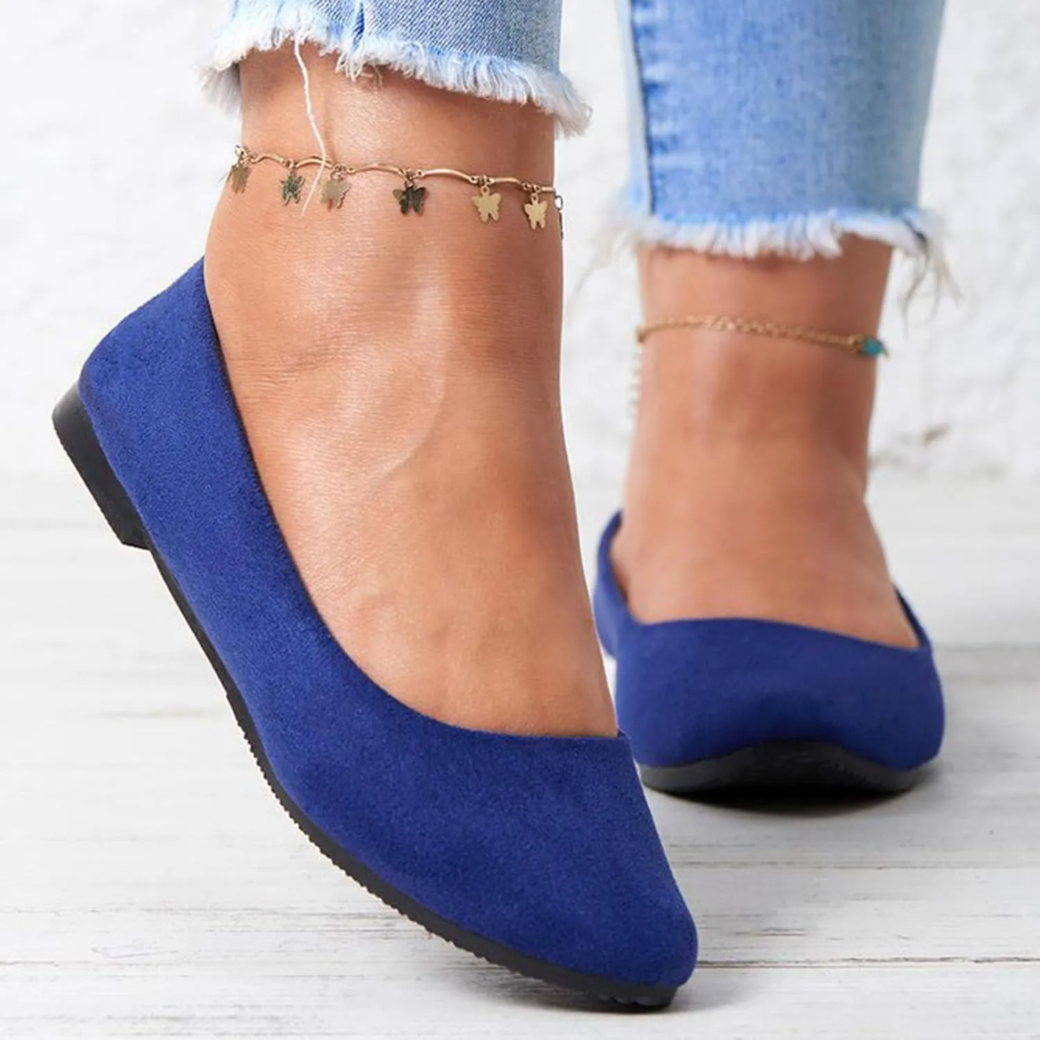 Women Flat Shoes Slip On Comfortable Walking Ballerina Shoes Cute Ballet Flats Ladies Portable Pumps Low Wedge Loafers