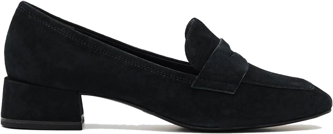 Women Low Chunky Heel Loafers Shoes Square Toe Matte Slip On Penny Loafers 1 inch Block Low Heel Dress Shoes Casual Classic Comfy Loafer Pumps Office Ladies Work Basic 4-11 M US