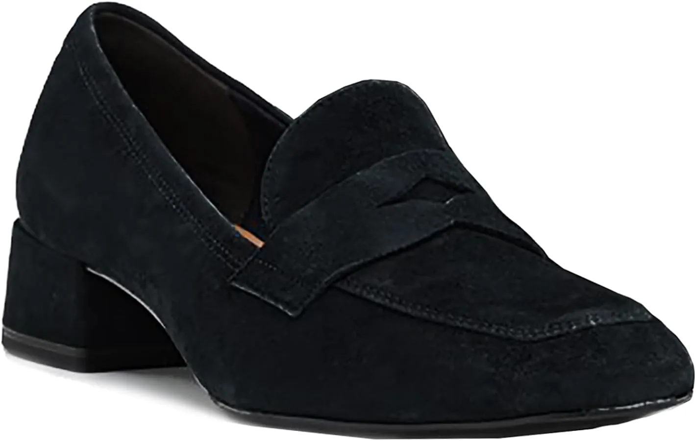Women Low Chunky Heel Loafers Shoes Square Toe Matte Slip On Penny Loafers 1 inch Block Low Heel Dress Shoes Casual Classic Comfy Loafer Pumps Office Ladies Work Basic 4-11 M US