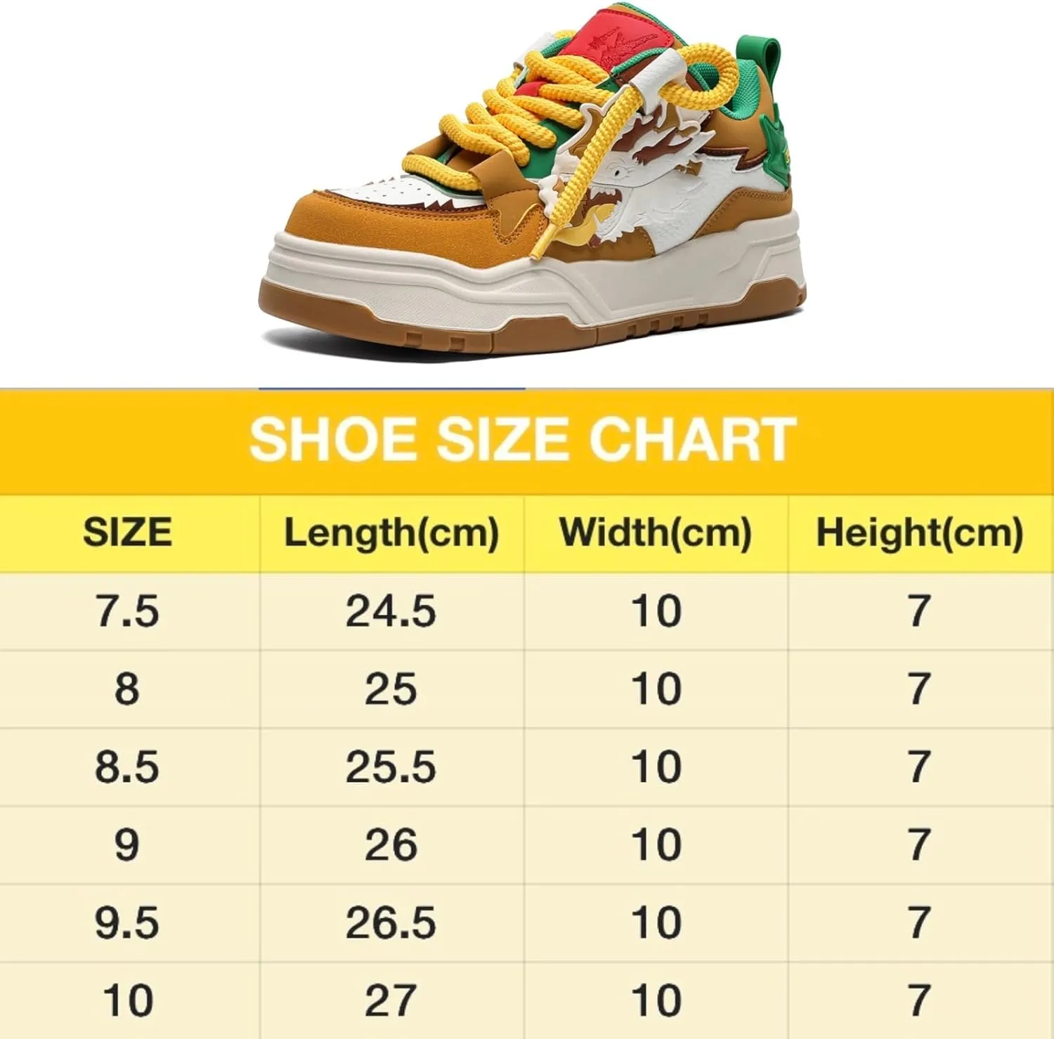 Women, Unique Dragon Chunky Sneakers, Urban Street Platform Shoes, Trendy Y2K Skate Hip Hop Jogging Retro, Limited