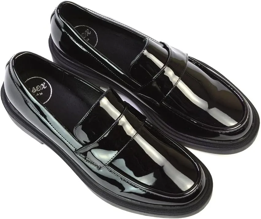 Womens Black Loafers Shoes Ladies Flat Low Heel Comfort Flexible Cushoined Sole Casual School Work Office Pumps Size 5-10