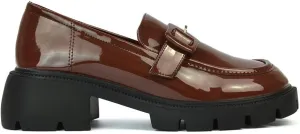 Womens Chunky Loafers Ladies Slip On Low Heel Platform Pumps Felixble Cussioned Sole Buckle Shoes Size 3-8