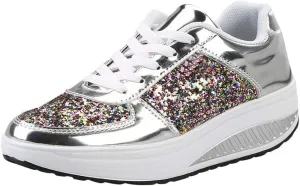Women's Fashion Platform High Top Sneakers Zapatos para Mujer Comodos De Fiesta Wide Width Sneakers for Women Slip Ons Sneakers for Women Shoes for Wedding Guest Women Comfy Fall