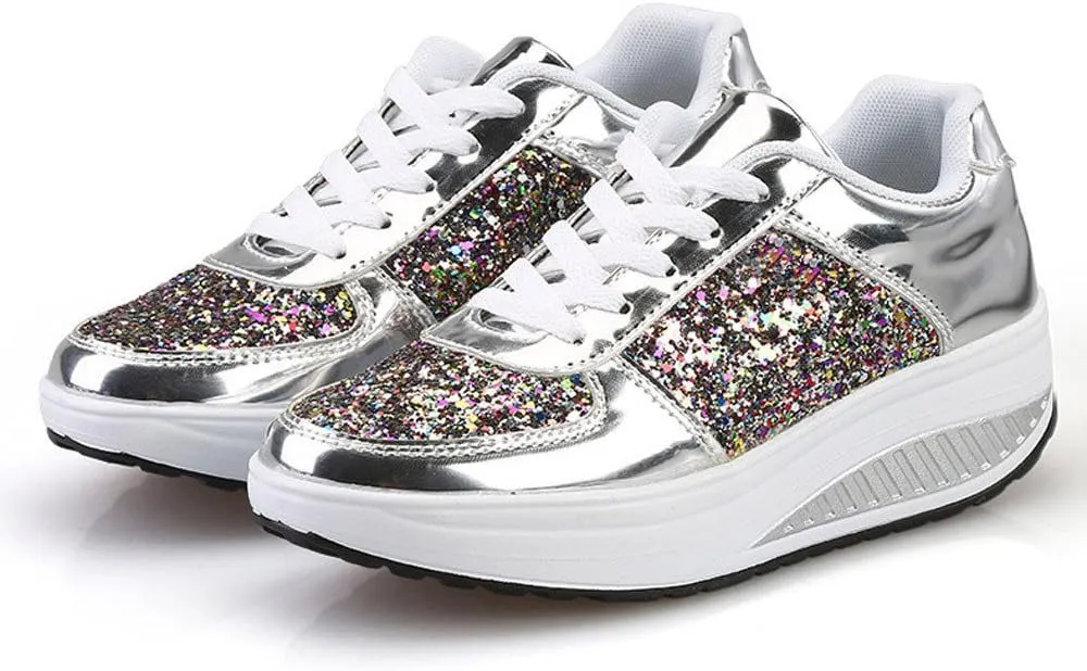 Women's Fashion Platform High Top Sneakers Zapatos para Mujer Comodos De Fiesta Wide Width Sneakers for Women Slip Ons Sneakers for Women Shoes for Wedding Guest Women Comfy Fall
